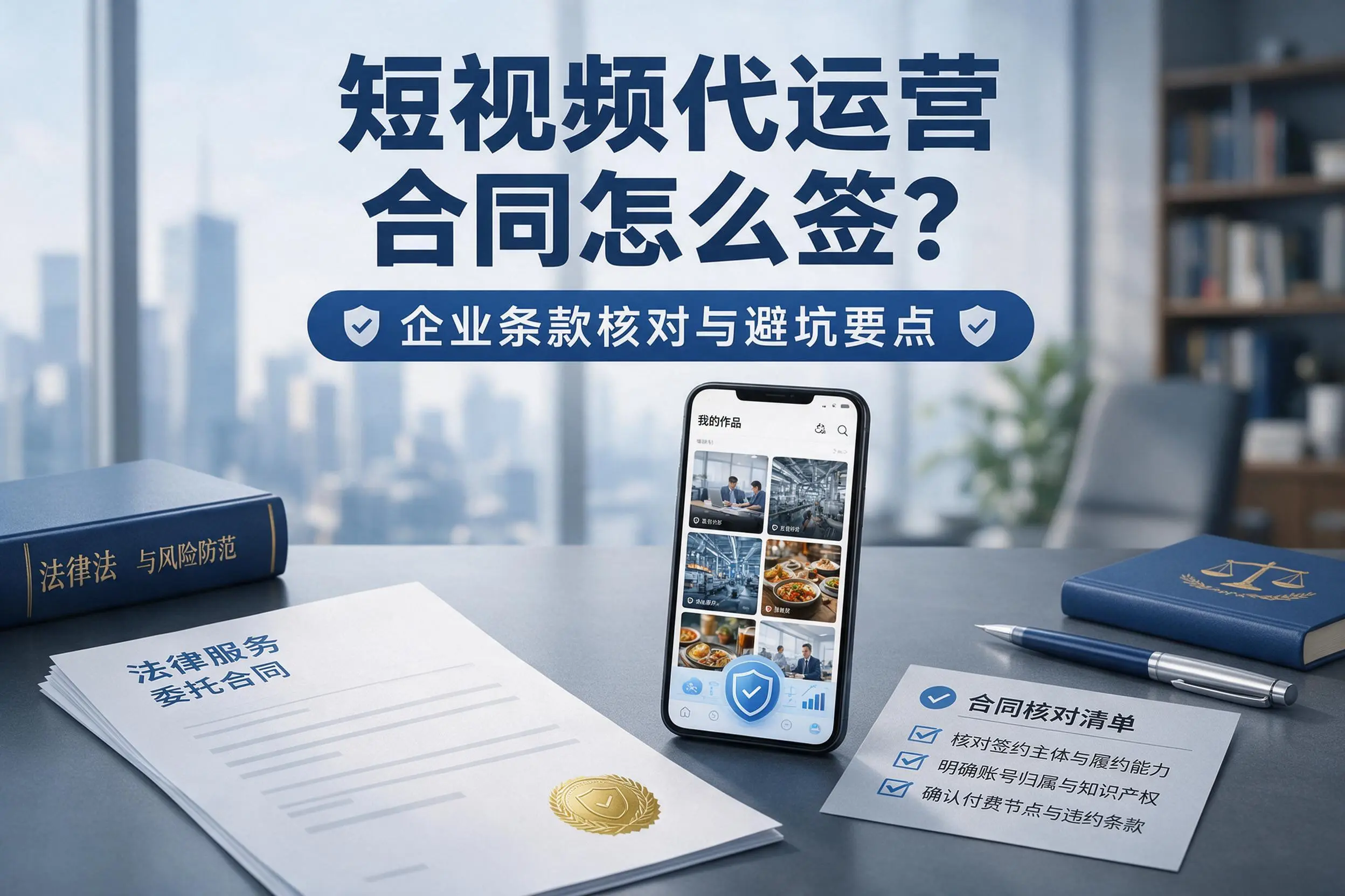 短视频代运营合同怎么签?三门峡企业条款核对与避坑要点