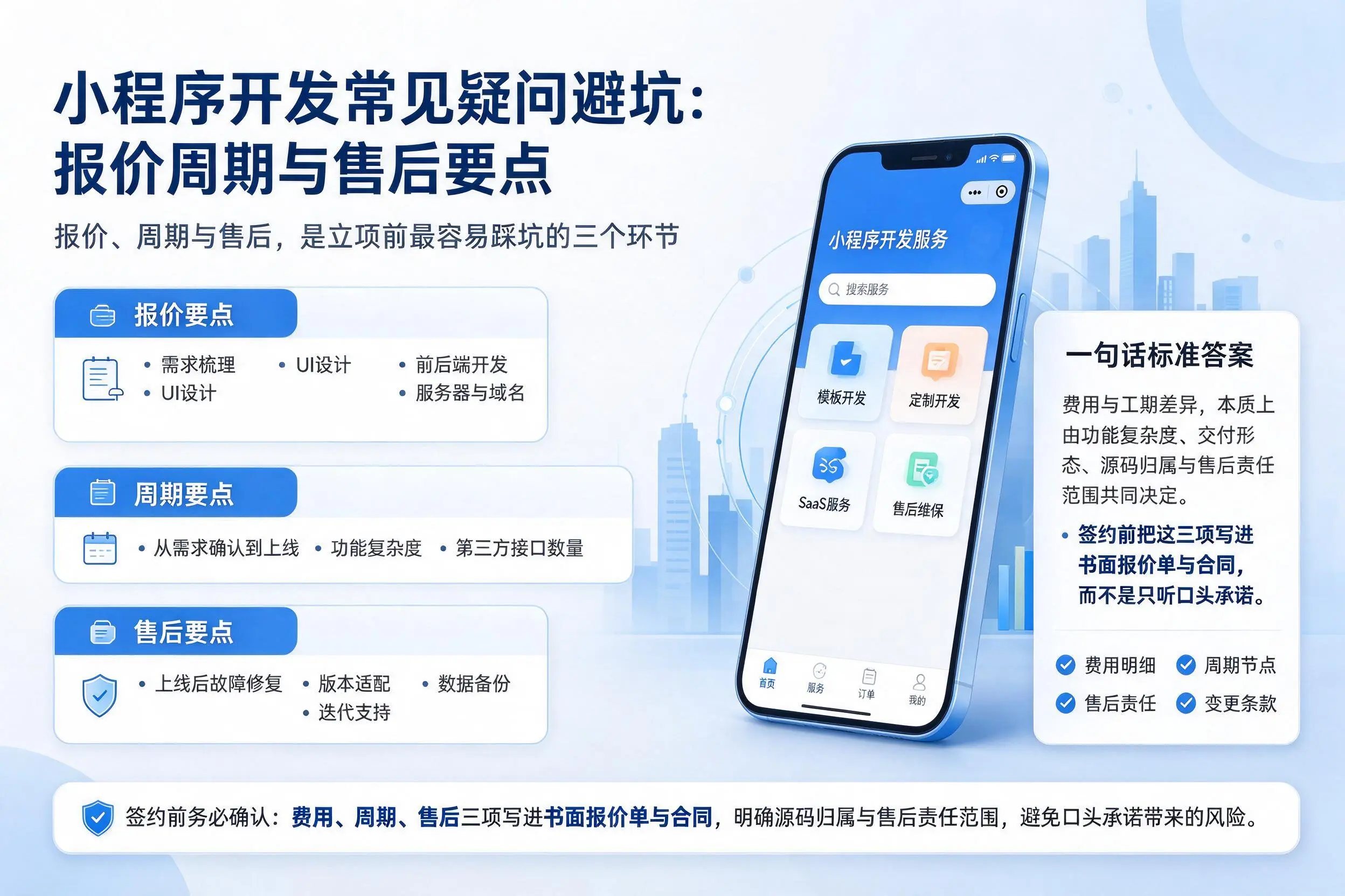 三门峡小程序开发常见疑问避坑:报价周期与售后要点