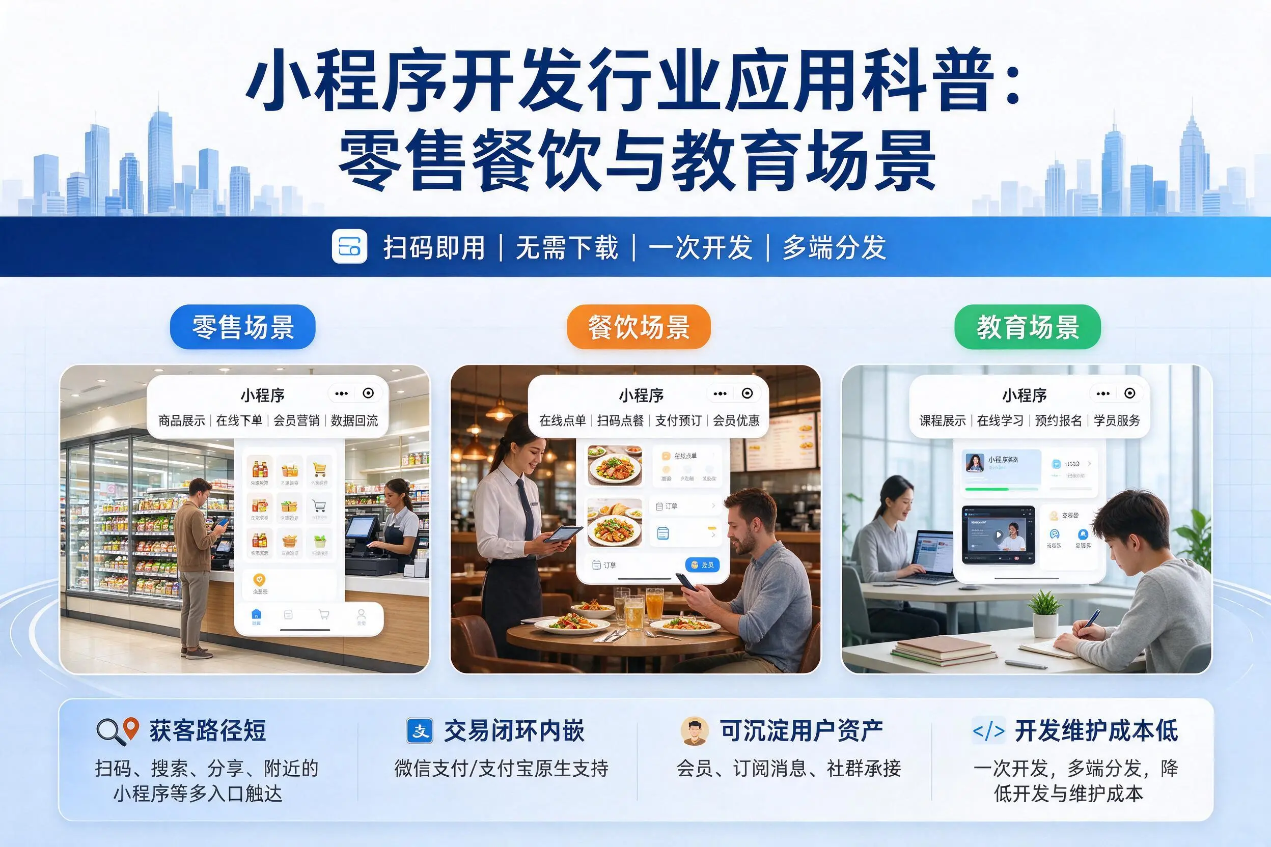 三门峡小程序开发行业应用科普:零售餐饮与教育场景