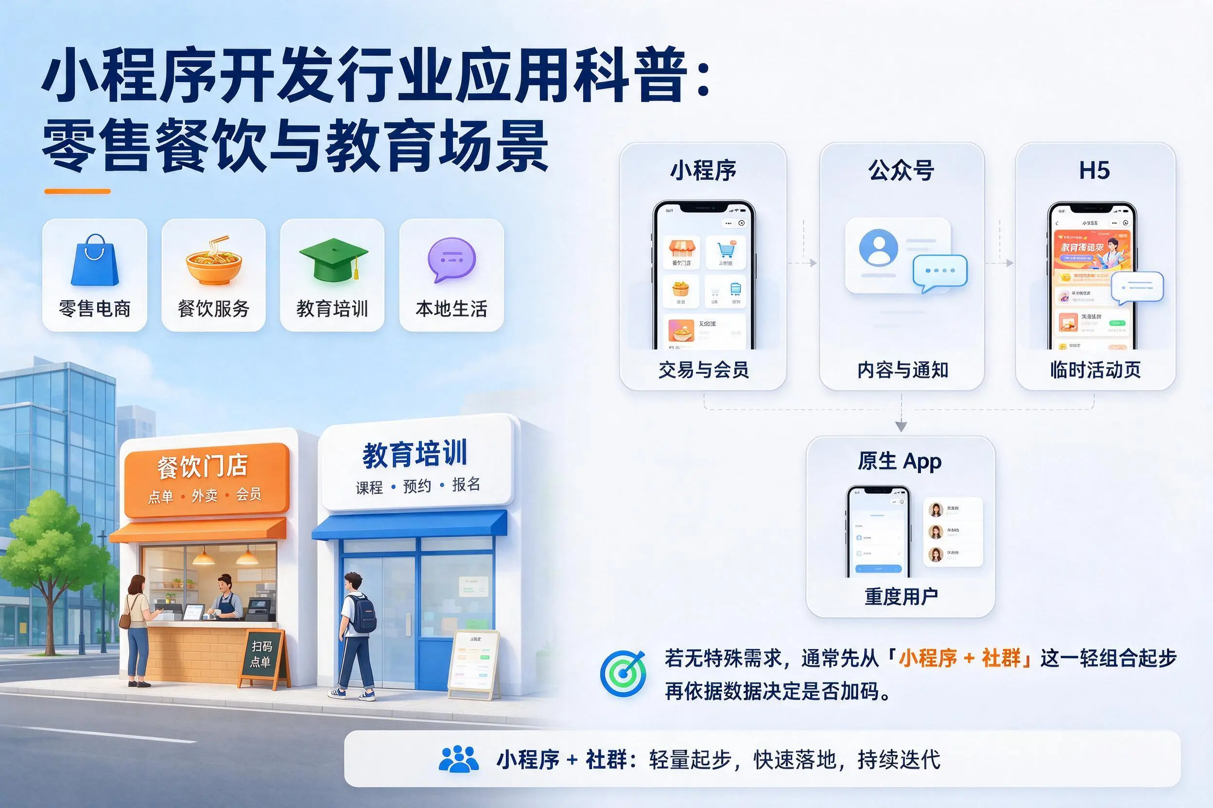 三门峡小程序开发行业应用科普:零售餐饮与教育场景