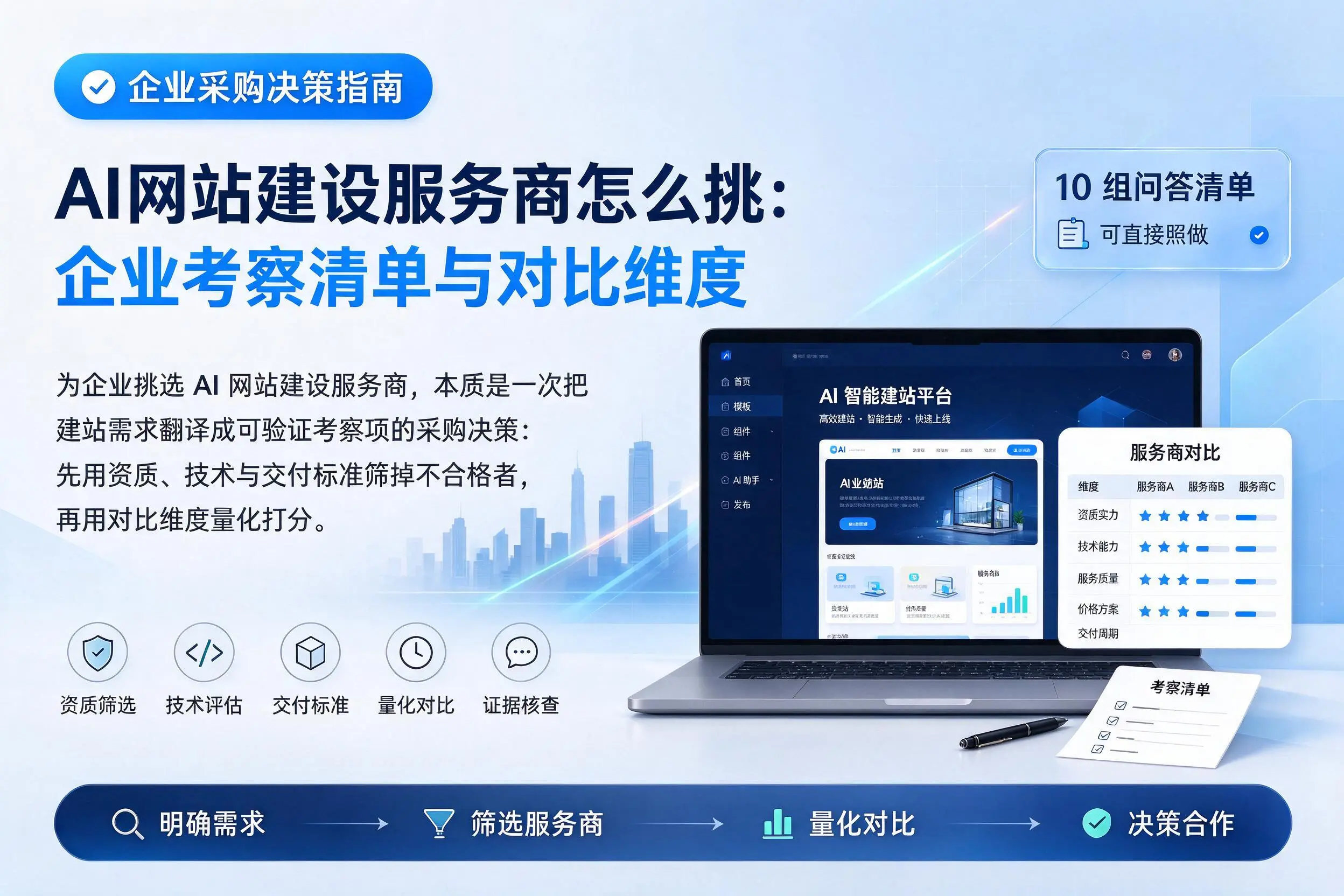 AI网站建设服务商怎么挑：三门峡企业考察清单与对比维度