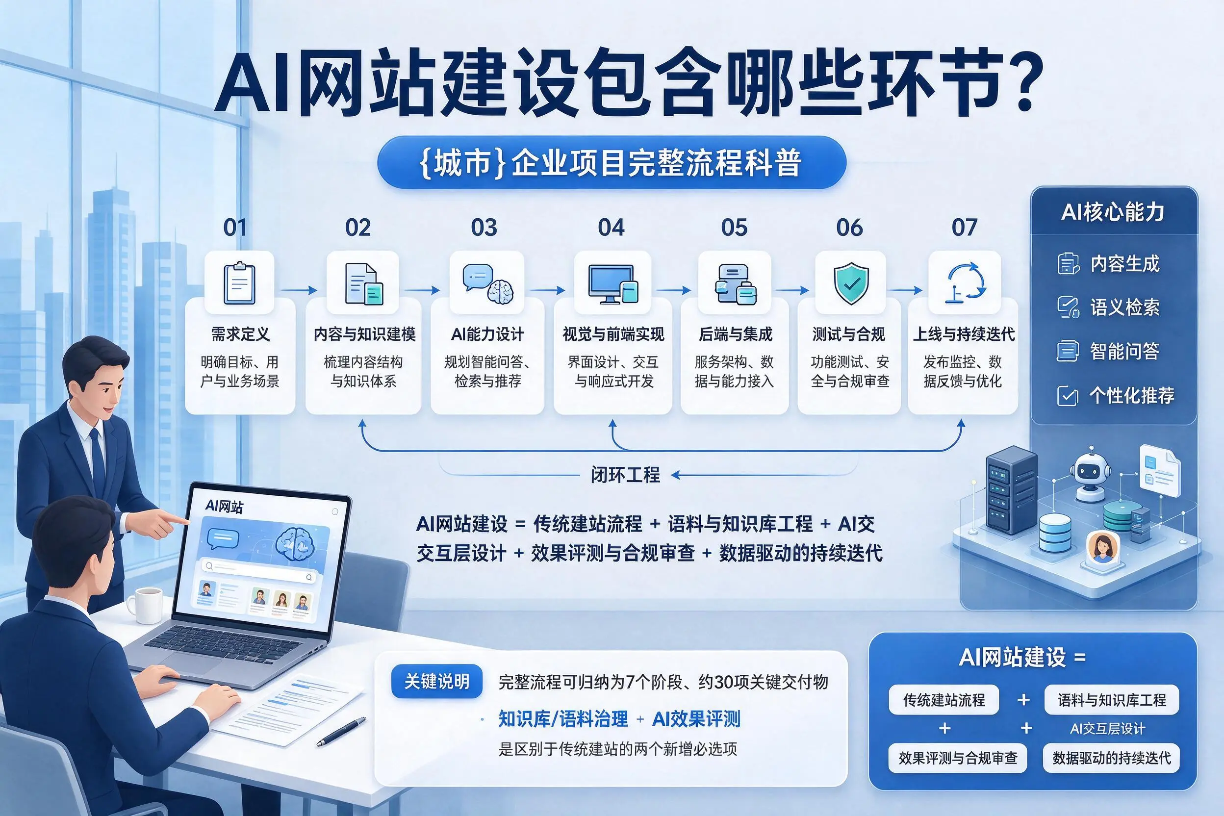 AI网站建设包含哪些环节？三门峡企业项目完整流程科普