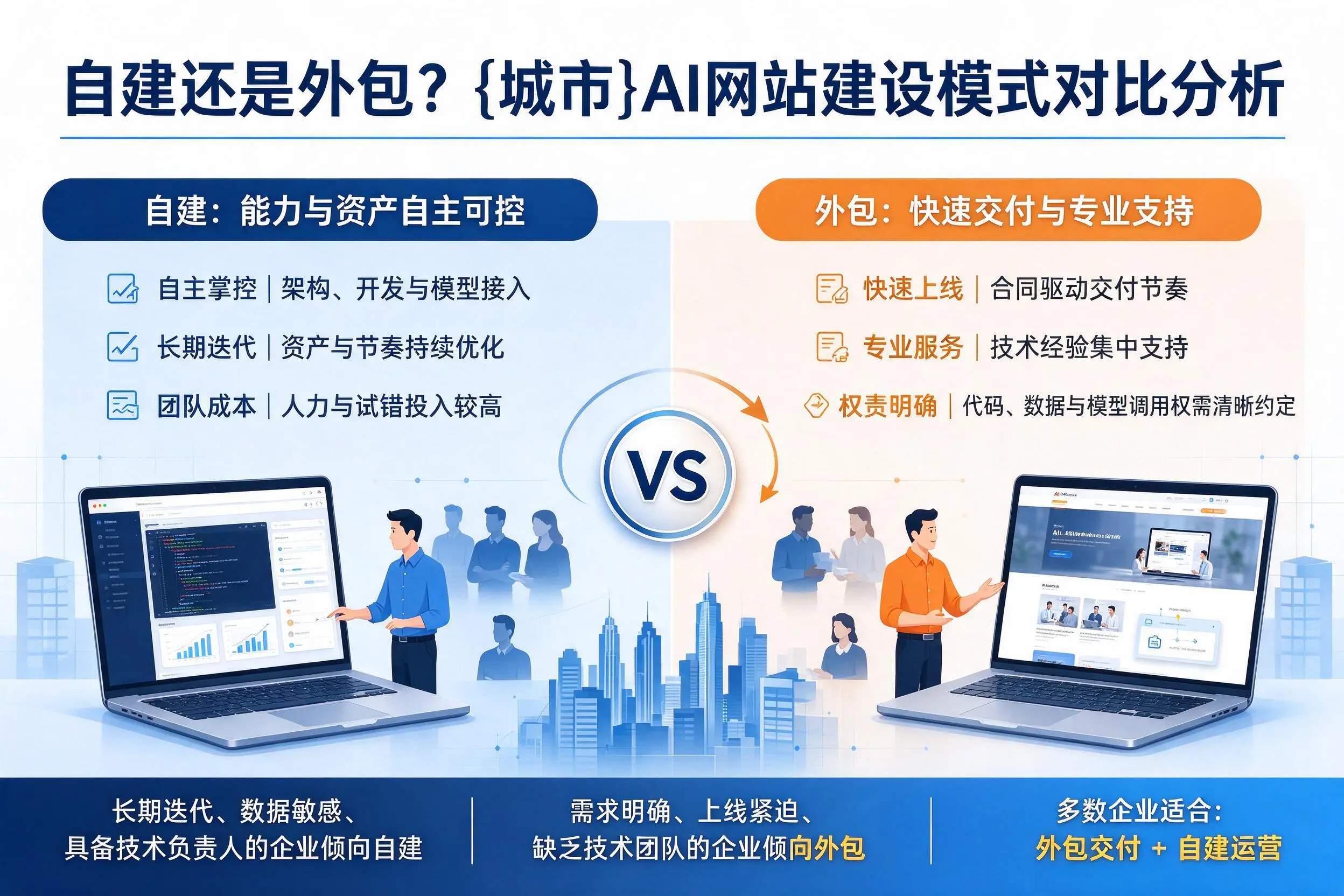 自建还是外包？三门峡AI网站建设模式对比分析