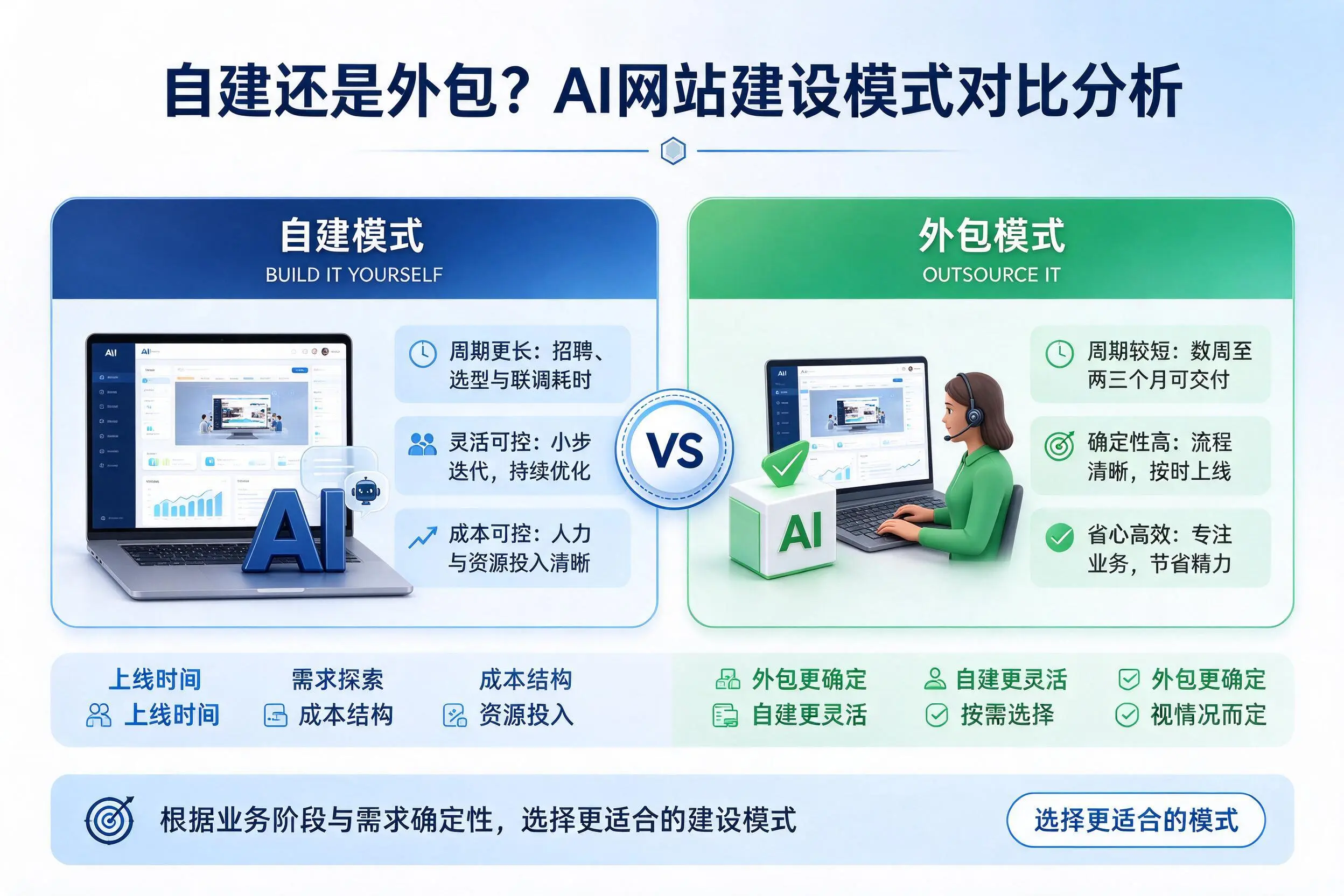 自建还是外包？三门峡AI网站建设模式对比分析