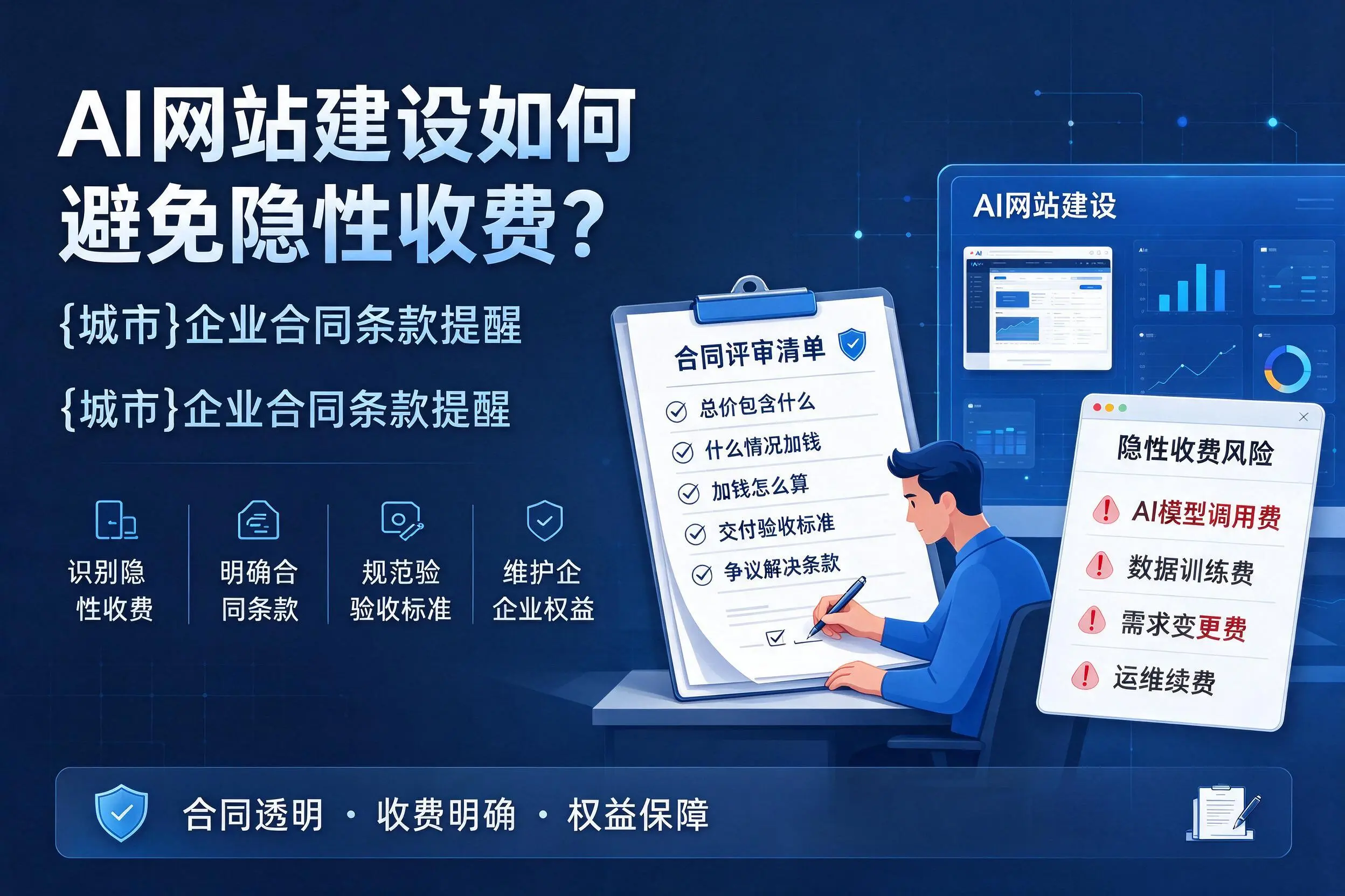 AI网站建设如何避免隐性收费？三门峡企业合同条款提醒