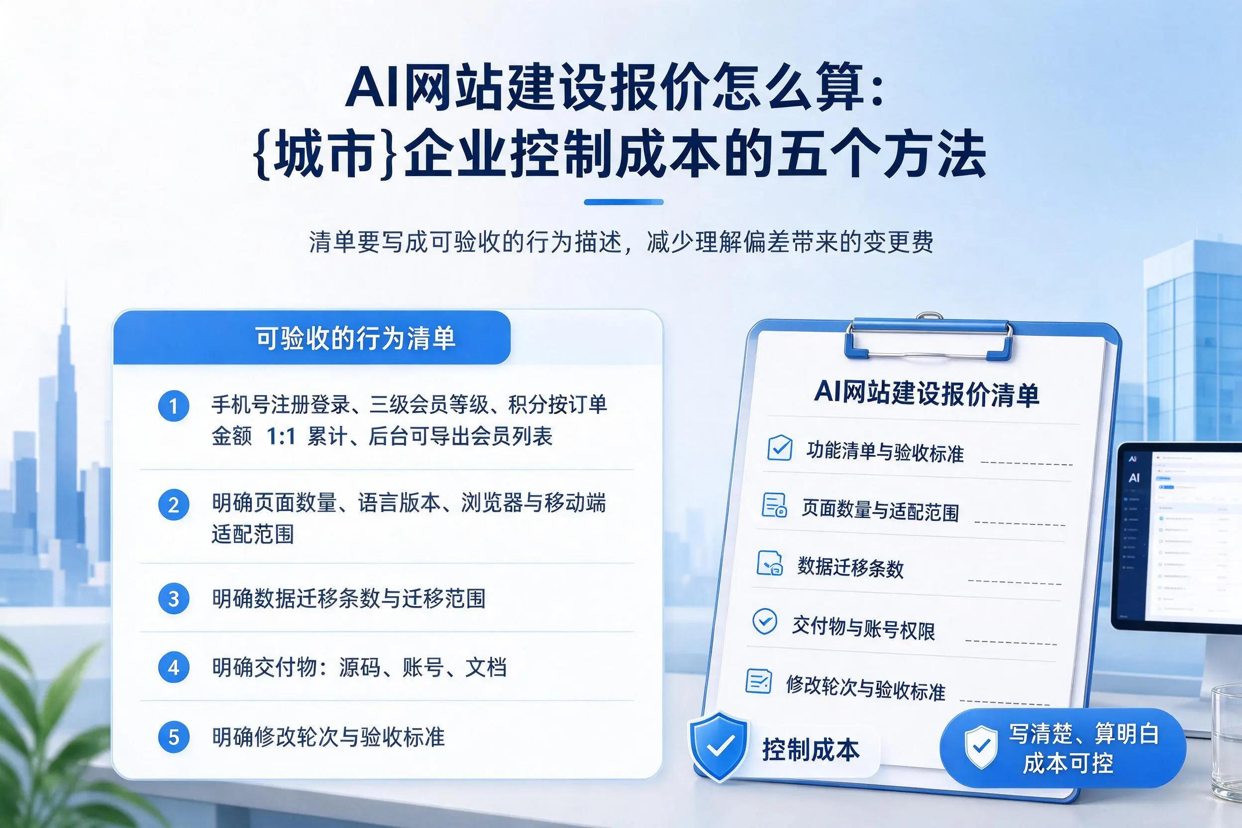 AI网站建设报价怎么算：三门峡企业控制成本的五个方法